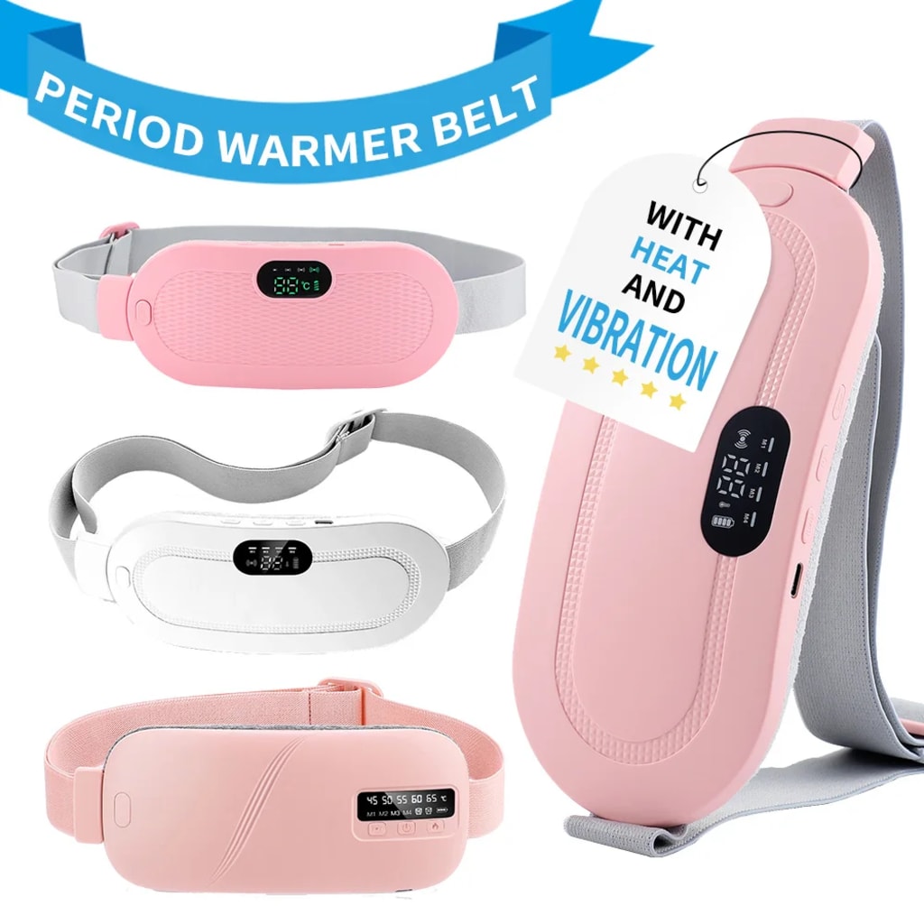 Electric Heating Pad Menstrual Cramp Massager Belt Women Period Care Hot Compress Device Vibration Abdominal Ulter Warmer Belt - AliExpress