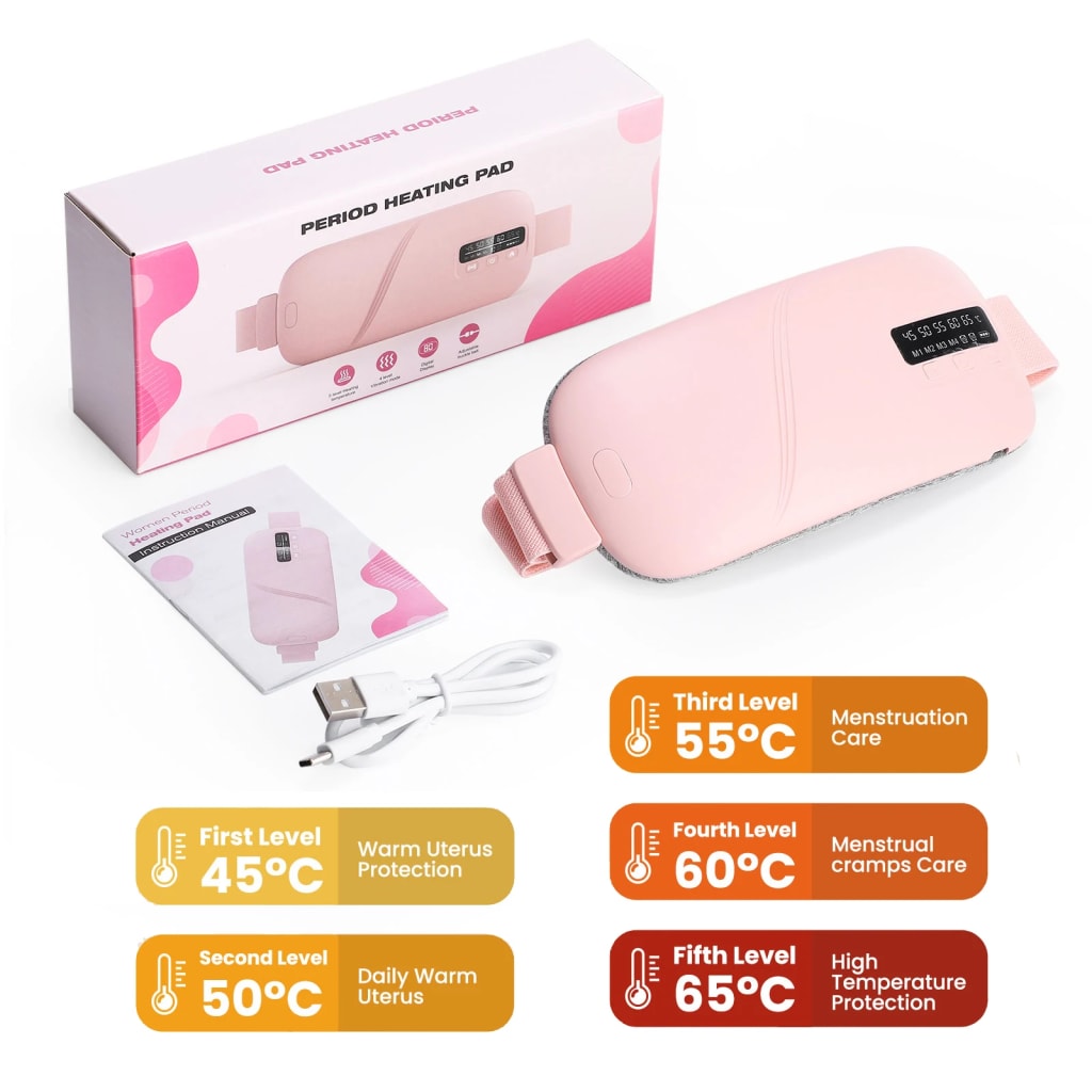 Electric Heating Pad Menstrual Cramp Massager Belt Women Period Care Hot Compress Device Vibration Abdominal Ulter Warmer Belt - AliExpress