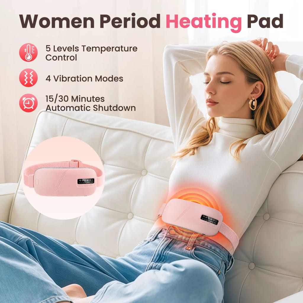 Electric Heating Pad Menstrual Cramp Massager Belt Women Period Care Hot Compress Device Vibration Abdominal Ulter Warmer Belt - AliExpress
