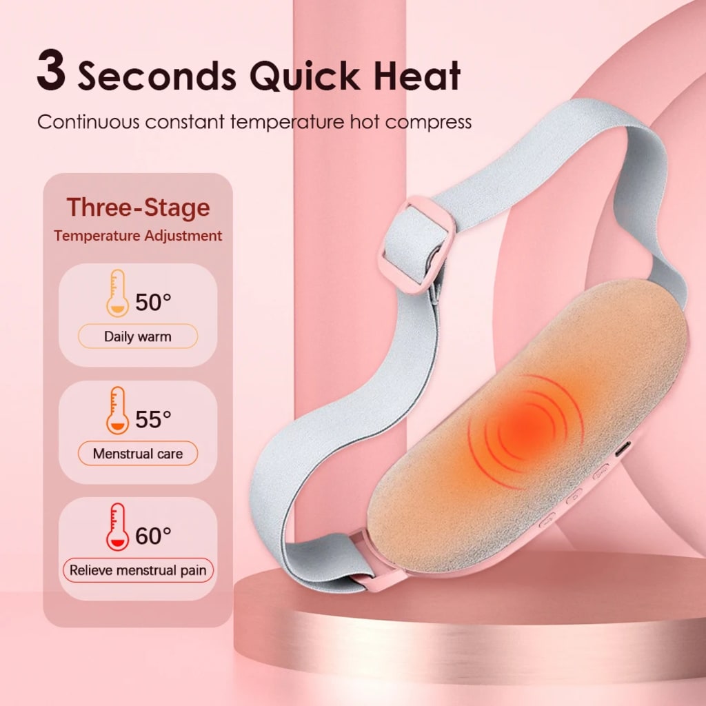 Electric Heating Pad Menstrual Cramp Massager Belt Women Period Care Hot Compress Device Vibration Abdominal Ulter Warmer Belt - AliExpress